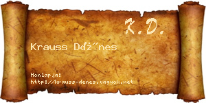 Krauss Dénes névjegykártya