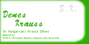 denes krauss business card